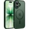 Natiiozie Coque pour iPhone 17, Protection de l'objectif, Vert foncé | Compatible avec MagSafe, Magnétique, Etui Translucide Mat