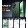 Natiiozie Coque pour iPhone 17, Protection de l'objectif, Vert foncé | Compatible avec MagSafe, Magnétique, Etui Translucide Mat