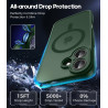 Natiiozie Coque pour iPhone 17, Protection de l'objectif, Vert foncé | Compatible avec MagSafe, Magnétique, Etui Translucide Mat