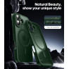 Natiiozie Coque pour iPhone 17, Protection de l'objectif, Vert foncé | Compatible avec MagSafe, Magnétique, Etui Translucide Mat