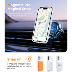 Natiiozie Coque pour iPhone 16, Protection de l'objectif, Blanc | Compatible avec MagSafe, Magnétique, Etui Translucide Mat, Ant