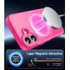 Natiiozie Coque pour iPhone 16, Protection de l'objectif, Rose Rouge | Compatible avec MagSafe, Magnétique, Etui Translucide Mat