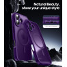 Natiiozie Coque pour iPhone 16, Protection de l'objectif, Violet foncé | Compatible avec MagSafe, Magnétique, Etui Translucide M