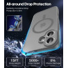 Natiiozie Coque pour iPhone 17, Protection de l'objectif, Gris | Compatible avec MagSafe, Magnétique, Etui Translucide Mat, Anti