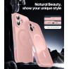 Natiiozie Coque pour iPhone 17, Protection de l'objectif, Rose | Compatible avec MagSafe, Magnétique, Etui Translucide Mat, Anti