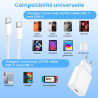 2Pack Chargeur USB C Rapide, Prise Adaptateur Secteur Type C Telephone Charge pour iPhone 17/16/15/Pro/Pro Max/Plus/pour iPad/po