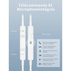 Écouteurs USB C,Ecouteur Filaire Type C avec Microphone pour iPhone 17/16/15 Pro Max Plus,iPad Pro Air,Huawei,Samsung Galaxy S26