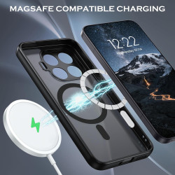 YINLAI Coque pour Xiaomi 17T Pro 5G, Compatible avec MagSafe, Magnétique Etui Translucide Mat Arrière Housse Fine Protection Ant