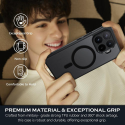 YINLAI Coque pour Xiaomi 17T Pro 5G, Compatible avec MagSafe, Magnétique Etui Translucide Mat Arrière Housse Fine Protection Ant
