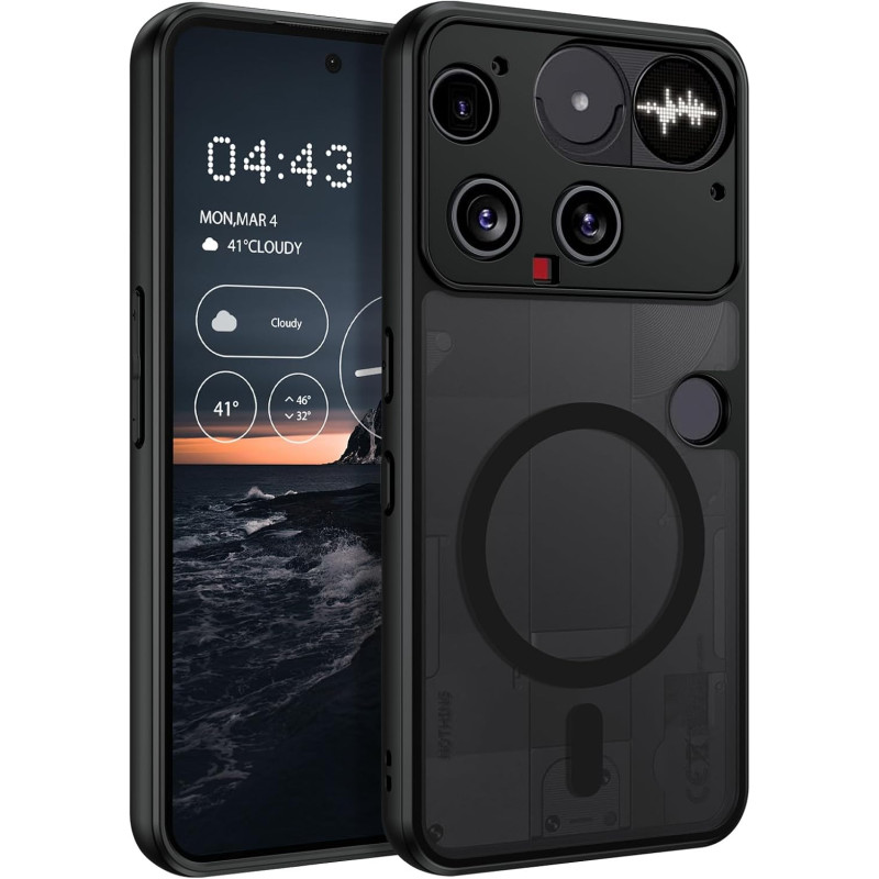 YINLAI Coque pour Nothing Phone 3, Compatible avec MagSafe, Magnétique Etui Translucide Mat Arrière Housse Fine Protection Antic