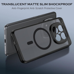 Yinlai coque pour xiaomi rougemi note 14 pro plus, compatible avec magsafe, magnétique etui translucide mat arrière housse fine 
