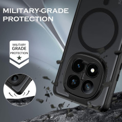 Yinlai coque pour xiaomi rougemi note 14 pro plus, compatible avec magsafe, magnétique etui translucide mat arrière housse fine 