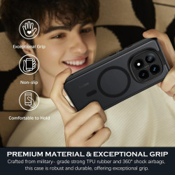 Yinlai coque pour xiaomi rougemi note 14 pro plus, compatible avec magsafe, magnétique etui translucide mat arrière housse fine 