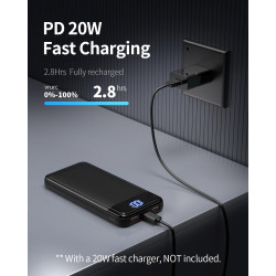 Batterie Externe 13800mAh, Slimmest 22.5W Power Bank,Batterie Portable USB C (Entrée/Sortie) PD3.0 QC4.0 Charge Rapide Chargeur 