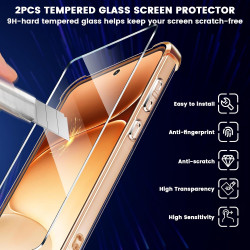 Yohii Coque pour Honor 600 5G avec 2 Verre Trempé,【Protection Caméra】 Protection Militaire Étui Housse Ultra Mince Antichoc Anti