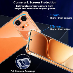 Yohii Coque pour Honor 600 5G avec 2 Verre Trempé,【Protection Caméra】 Protection Militaire Étui Housse Ultra Mince Antichoc Anti