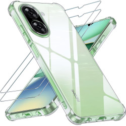 Yohii coque pour xiaomi rougemi a5 4g avec 2 pièces de verre trempé, [protection de caméra] housse antichoc claire, tpu souple s