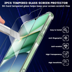 Yohii coque pour xiaomi rougemi a5 4g avec 2 pièces de verre trempé, [protection de caméra] housse antichoc claire, tpu souple s
