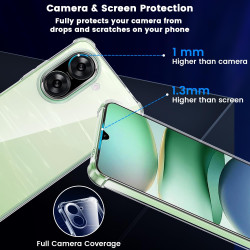 Yohii coque pour xiaomi rougemi a5 4g avec 2 pièces de verre trempé, [protection de caméra] housse antichoc claire, tpu souple s