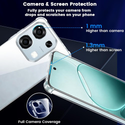 Yohii Coque pour Oppo A6 Pro 5G/4G avec 2 Pièces de Verre Trempé, [Protection de l'Appareil Photo] Housse Antichoc Transparente,