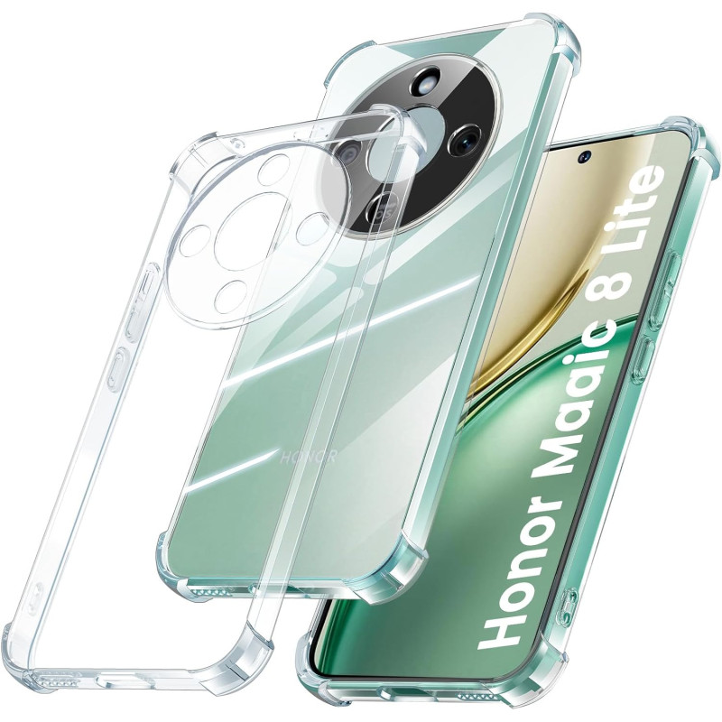 Yohii Coque Transparent TPU pour Honor Magic 8 Lite 5G, [Protection de la caméra] Soft Anti Jaunissement Absorption de Choc et S