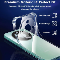 Yohii Coque Transparent TPU pour Honor Magic 8 Lite 5G, [Protection de la caméra] Soft Anti Jaunissement Absorption de Choc et S