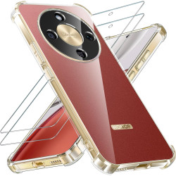 Yohii Coque Transparent TPU pour Honor Magic 8 Lite 5G Aver 2 Pièces Verre Trempé, [Protection de la caméra] Soft Anti Jaunissem
