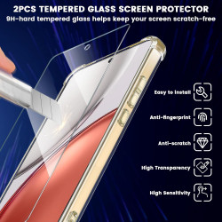 Yohii Coque Transparent TPU pour Honor Magic 8 Lite 5G Aver 2 Pièces Verre Trempé, [Protection de la caméra] Soft Anti Jaunissem