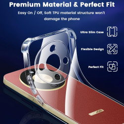 Yohii Coque Transparent TPU pour Honor Magic 8 Lite 5G Aver 2 Pièces Verre Trempé, [Protection de la caméra] Soft Anti Jaunissem