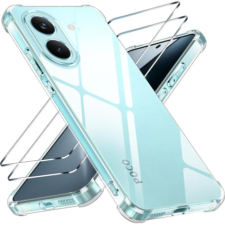 Yohii Coque pour Xiaomi Poco X8 Pro 5G avec 2 Verre Trempé,【Protection Caméra】 Protection Militaire Étui Housse Ultra Mince Anti