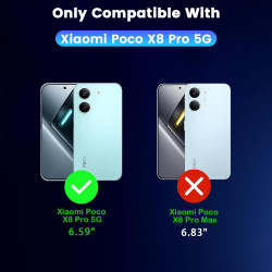 Yohii Coque pour Xiaomi Poco X8 Pro 5G avec 2 Verre Trempé,【Protection Caméra】 Protection Militaire Étui Housse Ultra Mince Anti