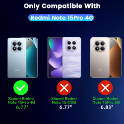 Yohii coque antichoc pour xiaomi rougemi note 15 pro 4g (pas pour 5g) avec protection caméra, protection militaire étui ultra mi