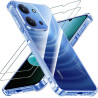 Yohii coque de protection pour xiaomi rougemi 15c 4g/5g / poco c85 crystal - avec 2 pièces de protection blindée en verre blindé