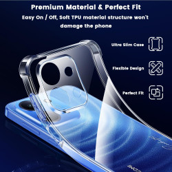 Yohii coque de protection pour xiaomi rougemi 15c 4g/5g / poco c85 crystal - avec 2 pièces de protection blindée en verre blindé