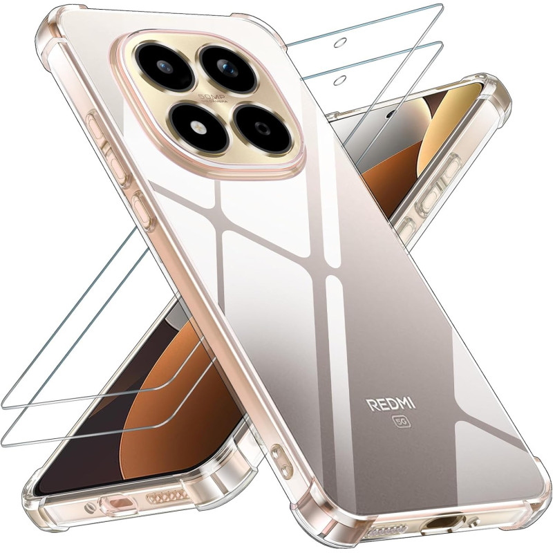 Yohii coque pour xiaomi rougemi note 15 pro 5g (pas pour pro 4g) avec 2 verre trempé,【protection caméra】 protection militaire ét