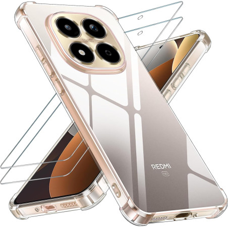 Yohii coque pour xiaomi rougemi note 15 pro 5g (pas pour pro 4g) avec 2 verre trempé,【protection caméra】 protection militaire ét