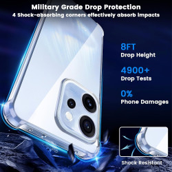 Yohii Coque pour Oppo Reno15 F/Reno 15F/Reno 15 FS avec 2 Pièces de Verre Trempé, [Protection de la Caméra] Housse Antichoc Tran