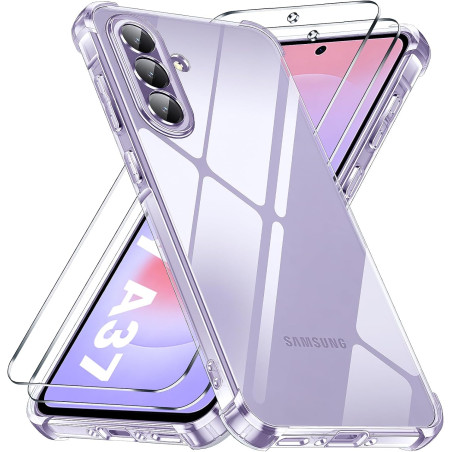 Yohii Coque pour Samsung Galaxy A37 5G avec 2 Verre Trempé,【Protection Caméra】 Protection Militaire Étui Housse Ultra Mince Anti