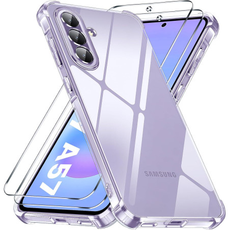 Yohii Coque pour Samsung Galaxy A57 5G avec 2 Verre Trempé,【Protection Caméra】 Protection Militaire Étui Housse Ultra Mince Anti