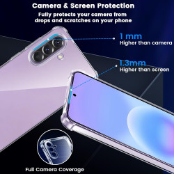 Yohii Coque pour Samsung Galaxy A57 5G avec 2 Verre Trempé,【Protection Caméra】 Protection Militaire Étui Housse Ultra Mince Anti
