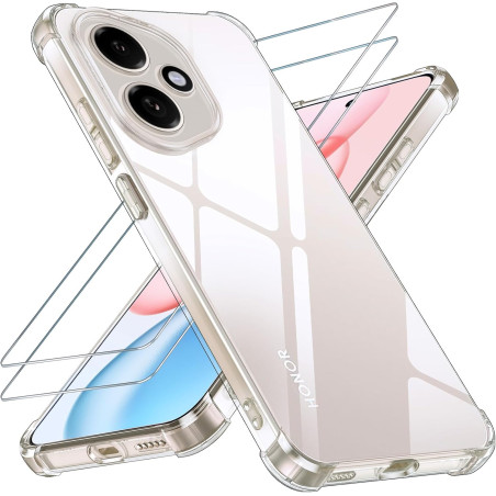 Yohii Coque pour Honor 400 5G avec 2 Verre Trempé,【Protection Caméra】 Protection Militaire Étui Housse Ultra Mince Antichoc Anti