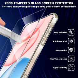 Yohii Coque pour Honor 400 5G avec 2 Verre Trempé,【Protection Caméra】 Protection Militaire Étui Housse Ultra Mince Antichoc Anti
