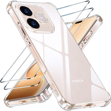 Yohii Coque pour Honor 600 Llite 5G avec 2 Verre Trempé,【Protection Caméra】 Protection Militaire Étui Housse Ultra Mince Anticho