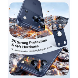 TAURI Lot de 2 Protecteurs d'Objectif de Caméra pour iPhone 17 Pro 6,3", Couverture Complète en Verre Trempé 9H Anneau, Plaque M