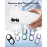 TAURI Lot de 2 Protecteurs d'Objectif de Caméra pour iPhone 16 6,1"/iPhone 16 Plus 6,7", Couverture Complète en Verre Trempé 9H 