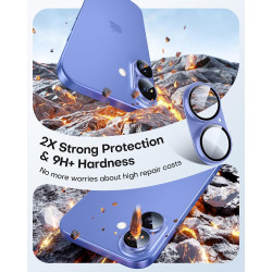 TAURI Lot de 2 Protecteurs d'Objectif de Caméra pour iPhone 16 6,1"/iPhone 16 Plus 6,7", Couverture Complète en Verre Trempé 9H 