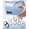 TAURI Lot de 2 Protecteurs d'Objectif de Caméra pour iPhone 17 6,3", Couverture Complète en Verre Trempé 9H Anneau, Plaque Métal