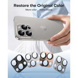 TAURI Lot de 2 Protecteurs d'Objectif de Caméra pour iPhone 16 Pro 6,3"/iPhone 16 Pro Max 6,9", Couverture Complète en Verre Tre