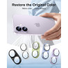 TAURI Lot de 2 Protecteurs d'Objectif de Caméra pour iPhone 17 6,3", Couverture Complète en Verre Trempé 9H Anneau, Plaque Métal