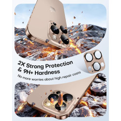 TAURI Lot de 2 Protecteurs d'Objectif de Caméra pour iPhone 16 Pro 6,3"/iPhone 16 Pro Max 6,9", Couverture Complète en Verre Tre